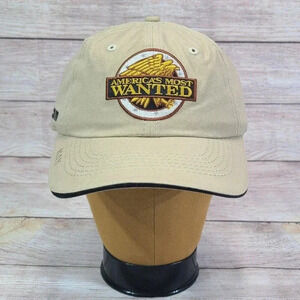 Vintage America's Most Wanted Strapback Cap Max Hat Beige AMW TV Show Adjustable
